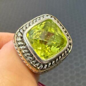 Lime Green Crystal Ring